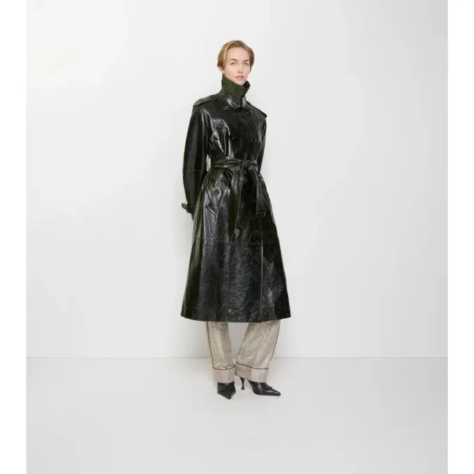 Trench Coat din piele embosată Trench Coat din piele embosată