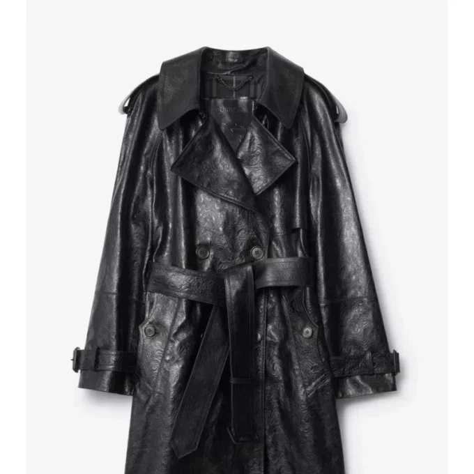 Trench Coat din piele embosată Trench Coat din piele embosată