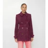 Trench Coat Foxfield din piele de căprioară cu imprimeu Paisley