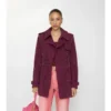 Trench Coat Foxfield din piele de căprioară cu imprimeu Paisley