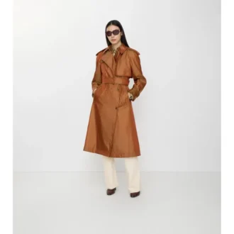 Trench Coat lung din amestec de nailon