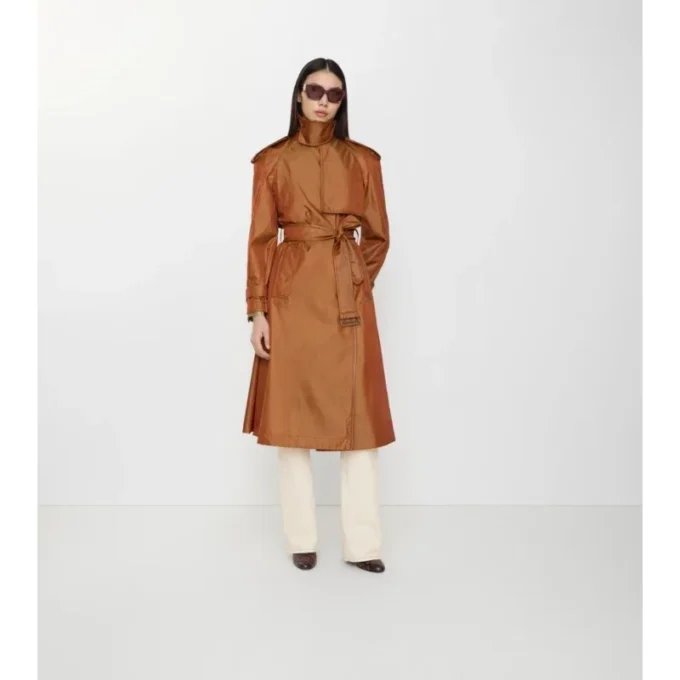 Trench Coat lung din amestec de nailon