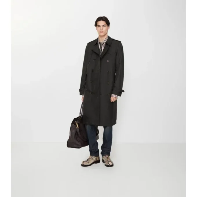 Trench Coat lung Foxfield din amestec de nailon cu imprimeu geometric Trench Coat lung Foxfield din amestec de nailon cu imprimeu geometric