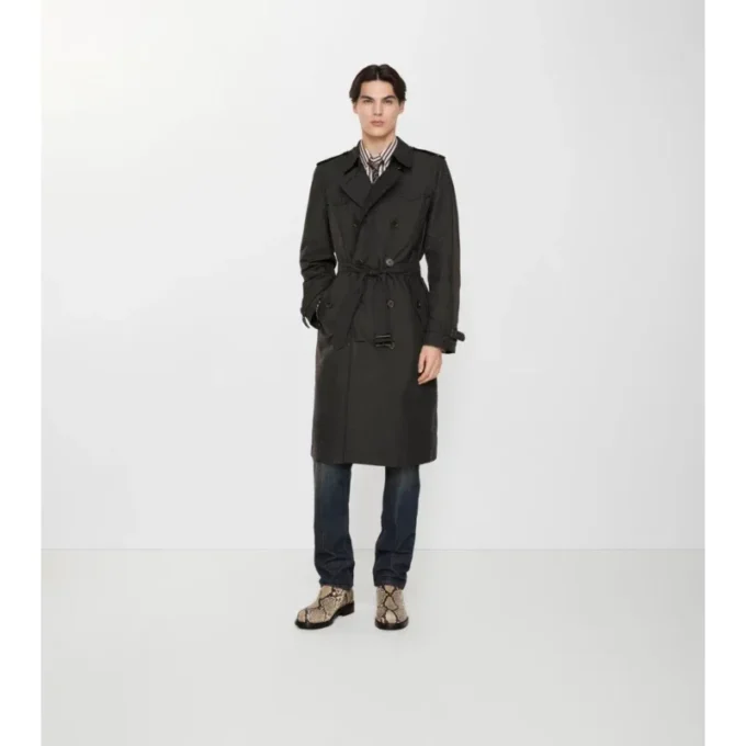 Trench Coat lung Foxfield din amestec de nailon cu imprimeu geometric Trench Coat lung Foxfield din amestec de nailon cu imprimeu geometric