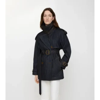 Trench Coat scurt din denim Fitzrovia