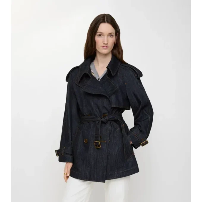 Trench Coat scurt din denim Fitzrovia