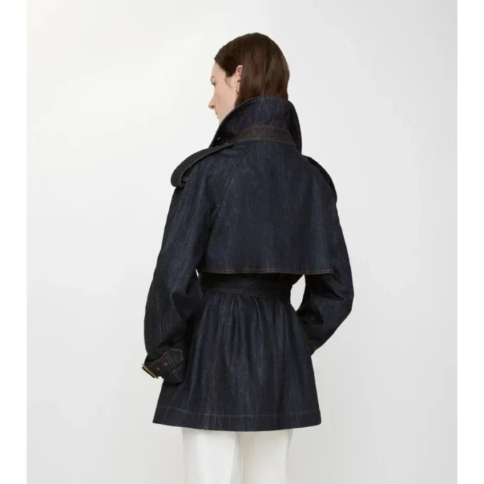 Trench Coat scurt din denim Fitzrovia