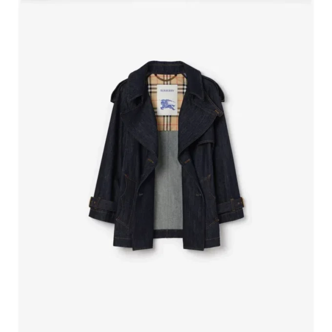 Trench Coat scurt din denim Fitzrovia
