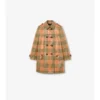 Trench Coat Summerside cu efect de rafie, acoperit cu imprimeu în carouri