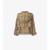 Trench din bumbac cu carouri și glugă Trench din bumbac cu carouri și glugă