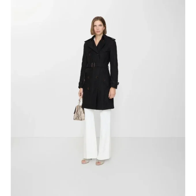Trench Foxfield din dantelă Paisley, de lungime medie