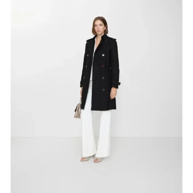 Trench Foxfield din dantelă Paisley, de lungime medie