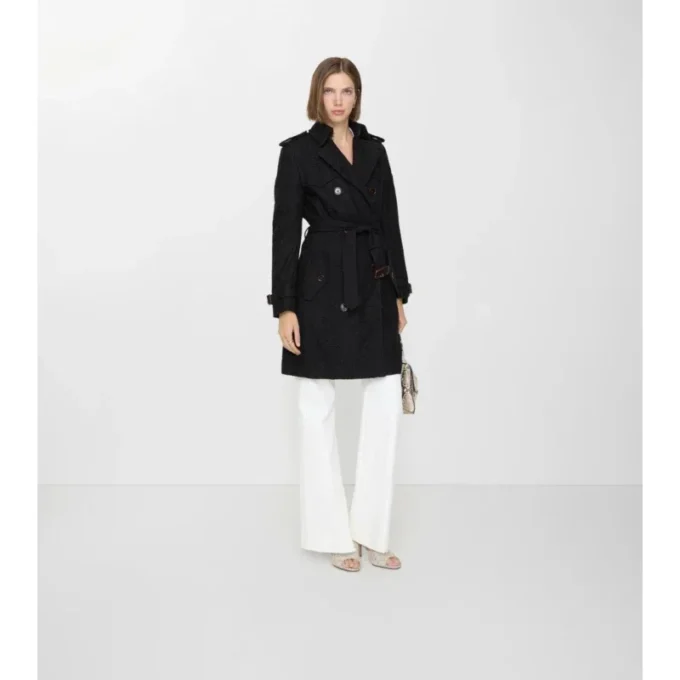 Trench Foxfield din dantelă Paisley, de lungime medie