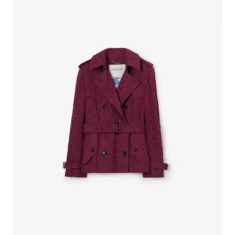 Trench Foxfield scurt din dantelă cu model Paisley
