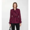 Trench Foxfield scurt din dantelă cu model Paisley