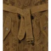 Trench Lawshall din piele de căprioară cu imprimeu Paisley, de lungime medie