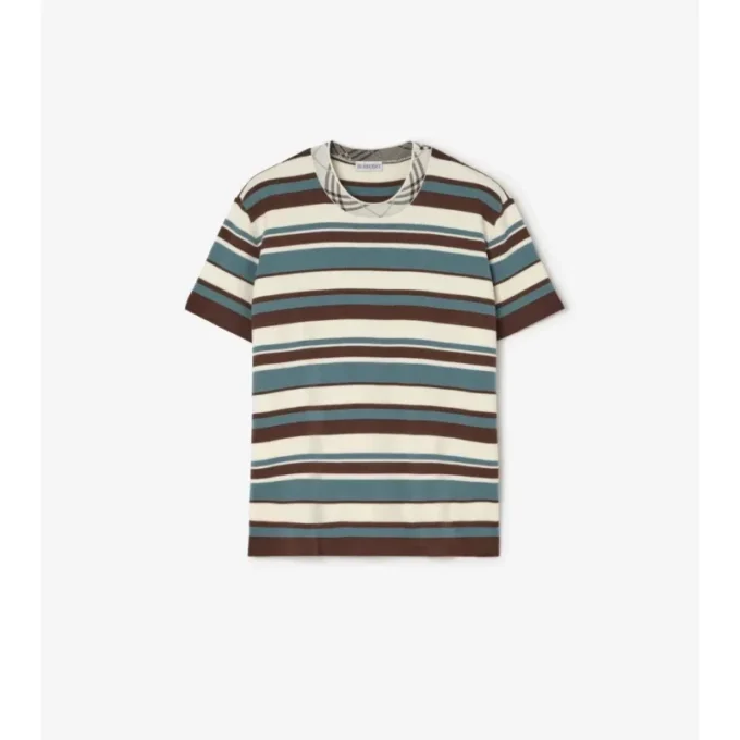 Tricou din amestec de lână cu dungi