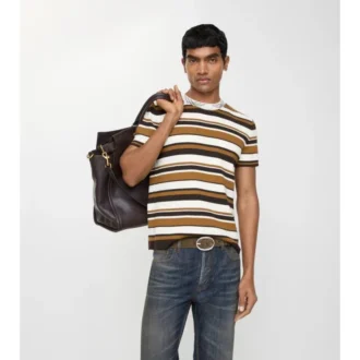 Tricou din amestec de lână cu dungi Tricou din amestec de lână cu dungi