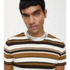 Tricou din amestec de lână cu dungi