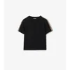 Tricou din bumbac cu bordură în carouri