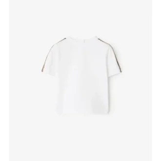 Tricou din bumbac cu bordură în carouri