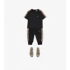 Tricou din bumbac cu bordură în carouri Tricou din bumbac cu bordură în carouri