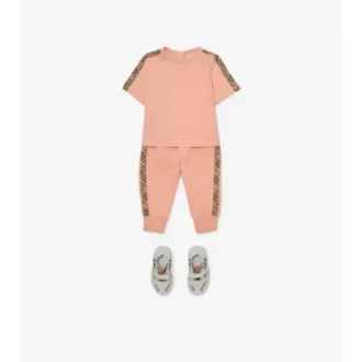 Tricou din bumbac cu bordură în carouri