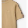 Tricou din bumbac cu bordură în carouri
