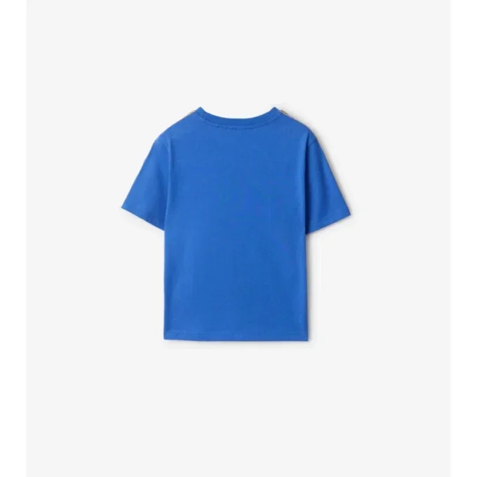 Tricou din bumbac cu bordură în carouri