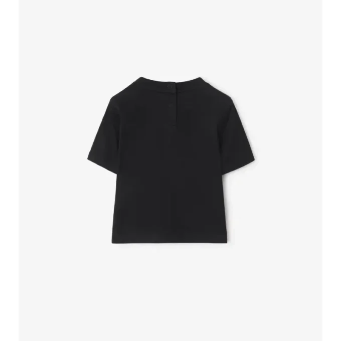 Tricou din bumbac cu bordură în carouri Tricou din bumbac cu bordură în carouri