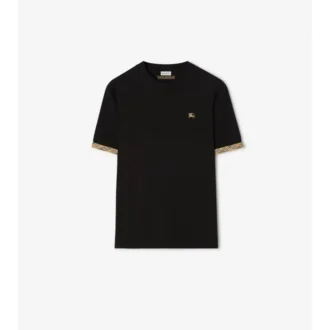 Tricou din bumbac cu borduri în carouri