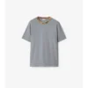 Tricou din bumbac cu borduri în carouri Tricou din bumbac cu borduri în carouri