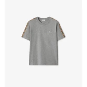 Tricou din bumbac cu borduri în carouri Tricou din bumbac cu borduri în carouri