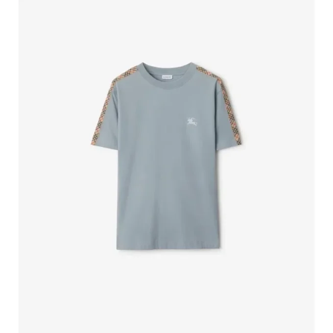 Tricou din bumbac cu borduri în carouri