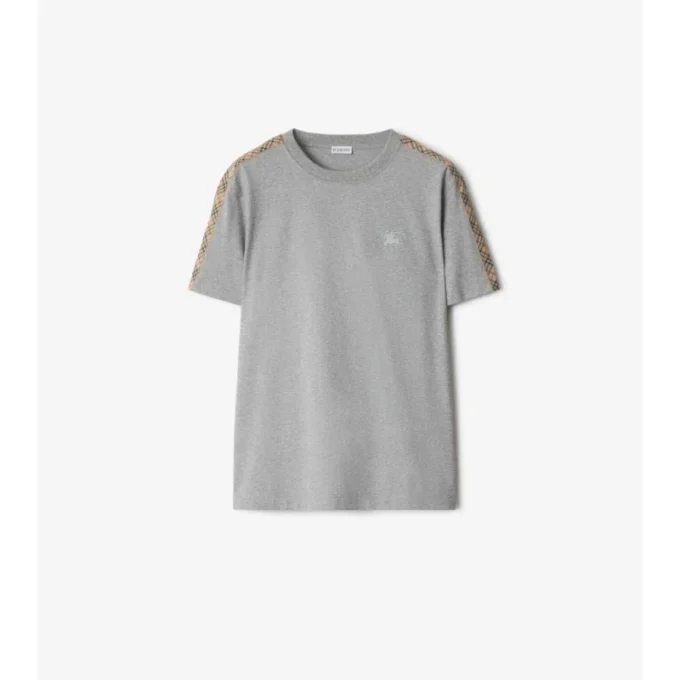 Tricou din bumbac cu borduri în carouri