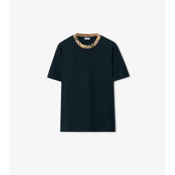 Tricou din bumbac cu borduri în carouri
