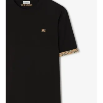 Tricou din bumbac cu borduri în carouri