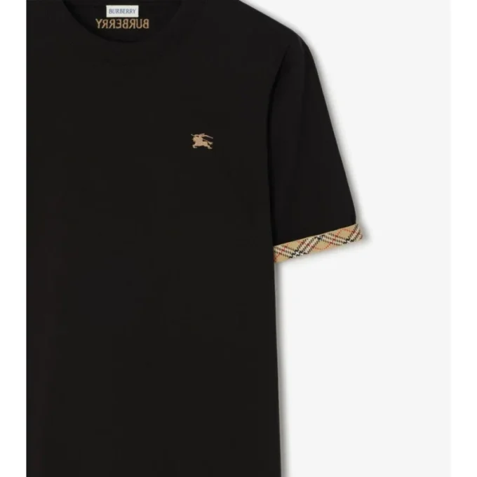 Tricou din bumbac cu borduri în carouri