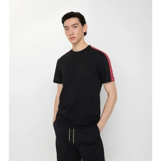 Tricou din bumbac cu borduri în carouri