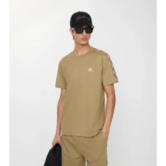 Tricou din bumbac cu borduri în carouri
