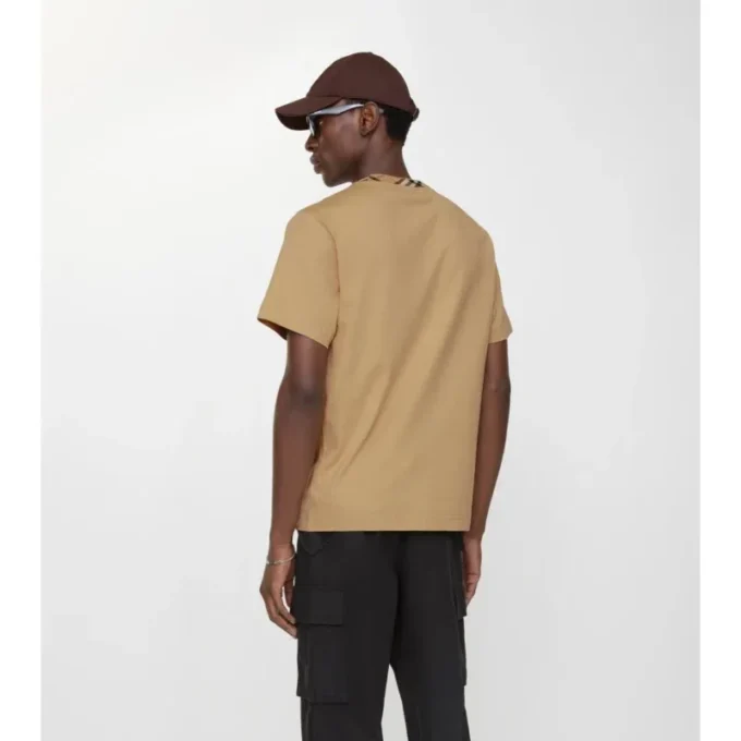 Tricou din bumbac cu borduri în carouri Tricou din bumbac cu borduri în carouri