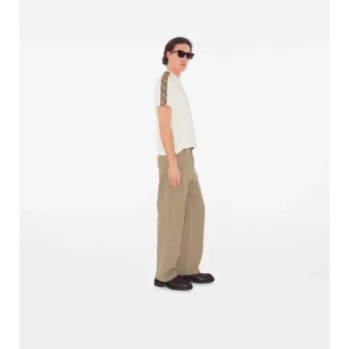 Tricou din bumbac cu borduri în carouri Tricou din bumbac cu borduri în carouri