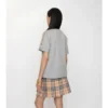 Tricou din bumbac cu borduri în carouri Tricou din bumbac cu borduri în carouri