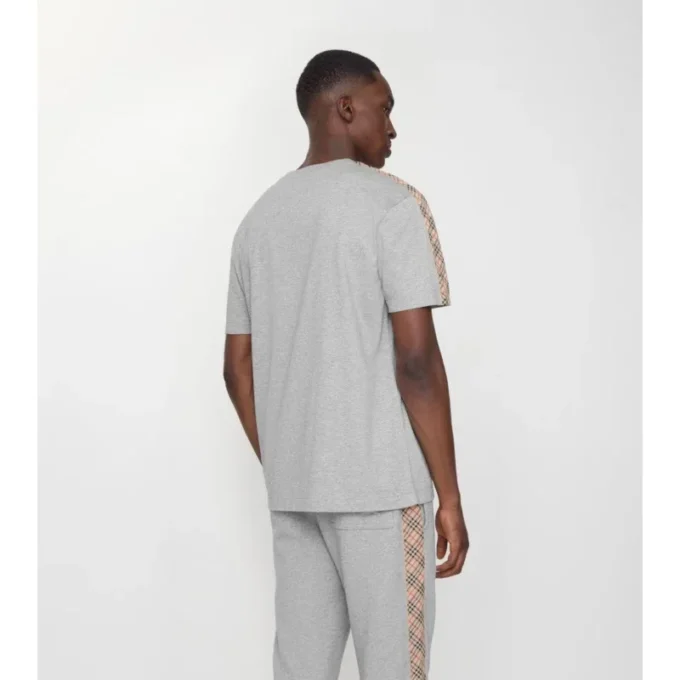 Tricou din bumbac cu borduri în carouri