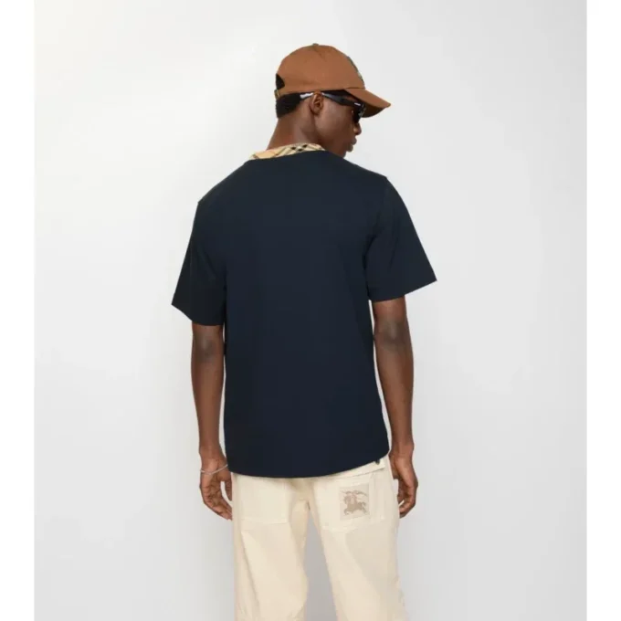 Tricou din bumbac cu borduri în carouri