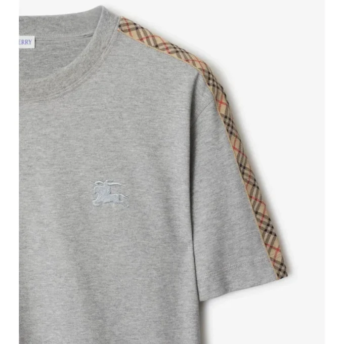 Tricou din bumbac cu borduri în carouri