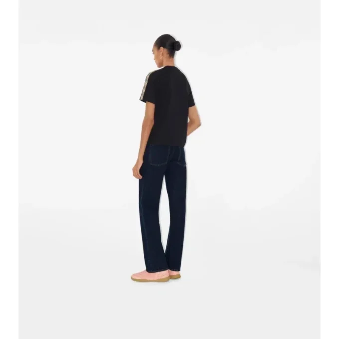 Tricou din bumbac cu borduri în carouri Tricou din bumbac cu borduri în carouri