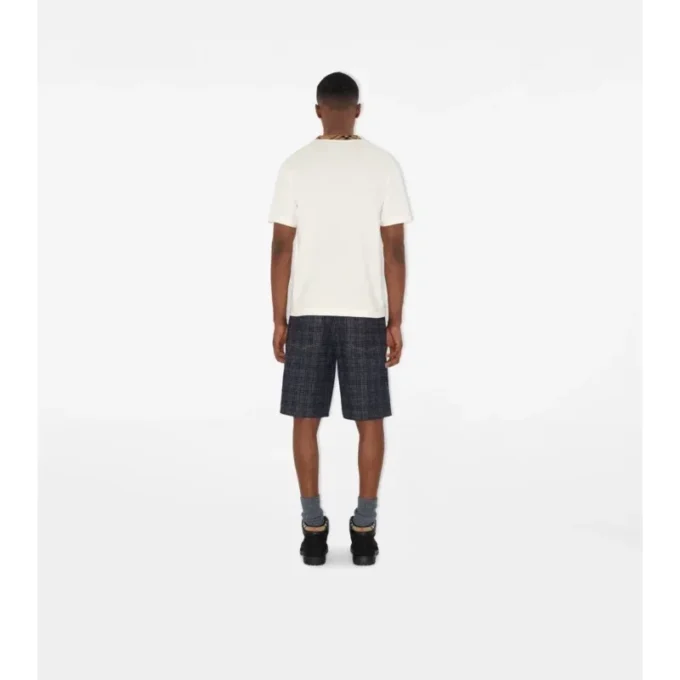 Tricou din bumbac cu borduri în carouri Tricou din bumbac cu borduri în carouri