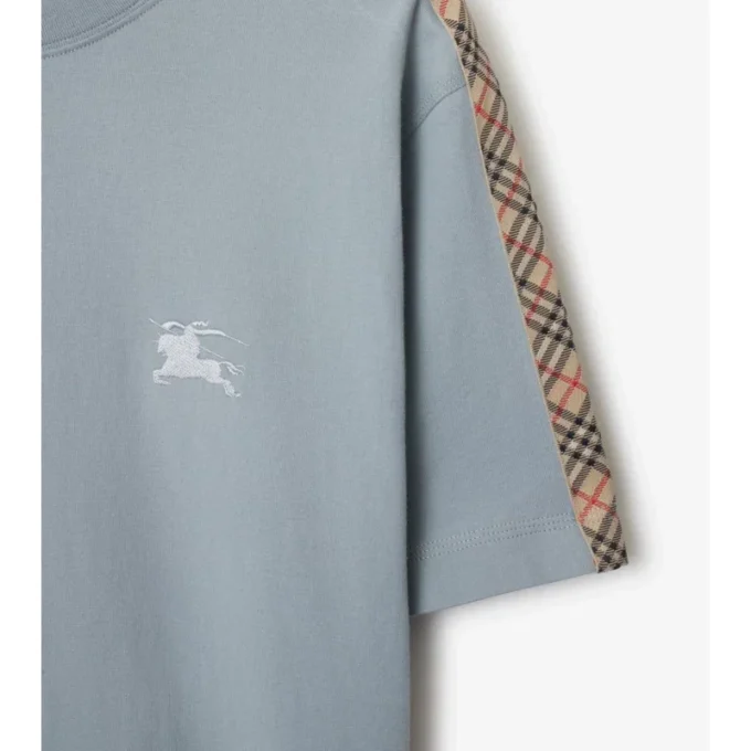 Tricou din bumbac cu borduri în carouri