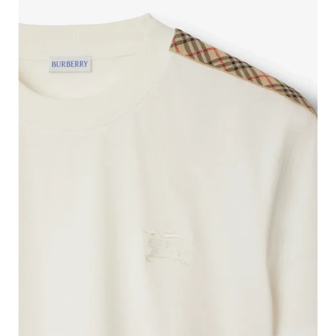 Tricou din bumbac cu borduri în carouri Tricou din bumbac cu borduri în carouri